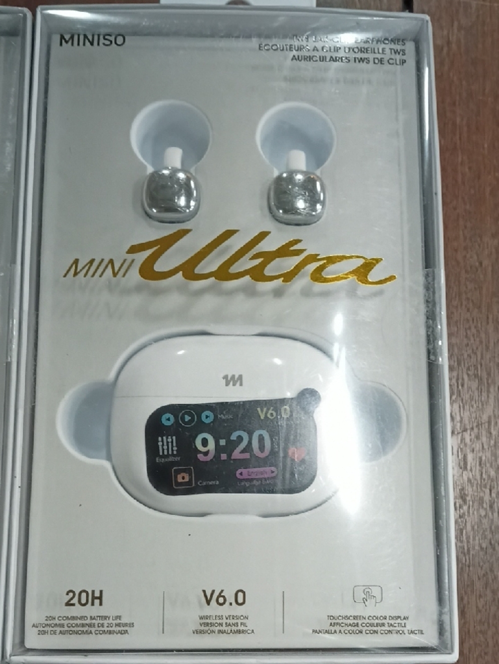 MINISO Mini Ultra Silver Earbud Headphones